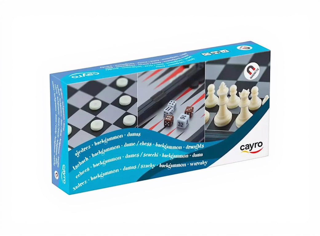 Jeu pliable magnétic 3 en 1 ( échec, dames, backgammon)