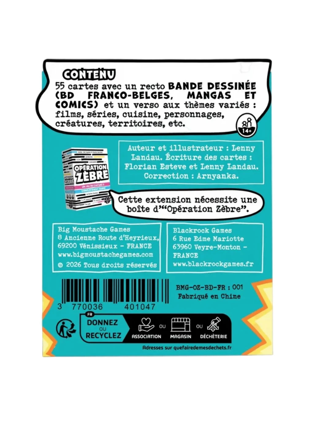 Extensiion Opération Zébre : BD